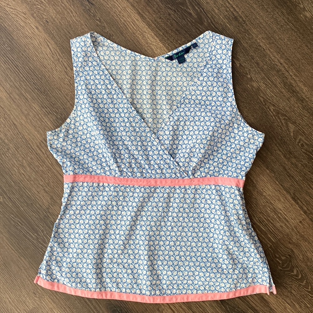 Boden Blue and Pink Sleeveless Top